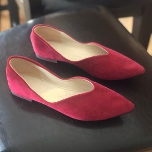 Red microfiber flats Sz 7 1/2